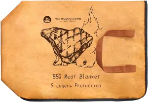 BBQ Blanket for Resting Meat, 5-Layer Insulated Meat Resting Bag for Moisture Retention and Perfect BBQ, Wide Mouth with Handle Design for Briskets, Pork Shoulders, Steaks (Brown, 15 Inch)