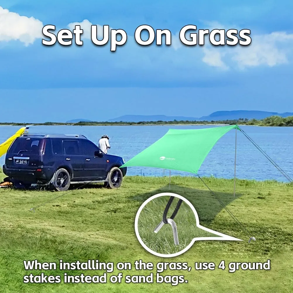 Beach Shade Tent, Portable Easy Pop Up Beach Canopy, UPF50  Sun Protection Shelter, Windproof & Water Resistant, Perfect for Family