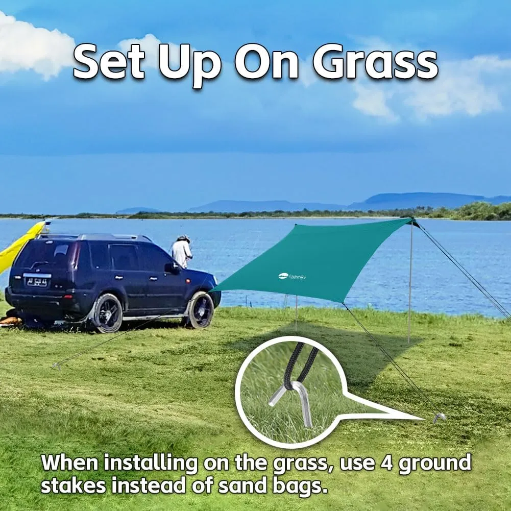 Beach Shade Tent, Portable Easy Pop Up Beach Canopy, UPF50  Sun Protection Shelter, Windproof & Water Resistant, Perfect for Family