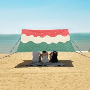 Beach Shade Tent with UPF50  UV Protection,Strawberry Cream Melt on Wafer Lightweight Camping Sun Shelter for Outdoor,Camping Trips, Fishing, Backyard,Picnics,Easy Set Up and Carry 9x10.5 FT