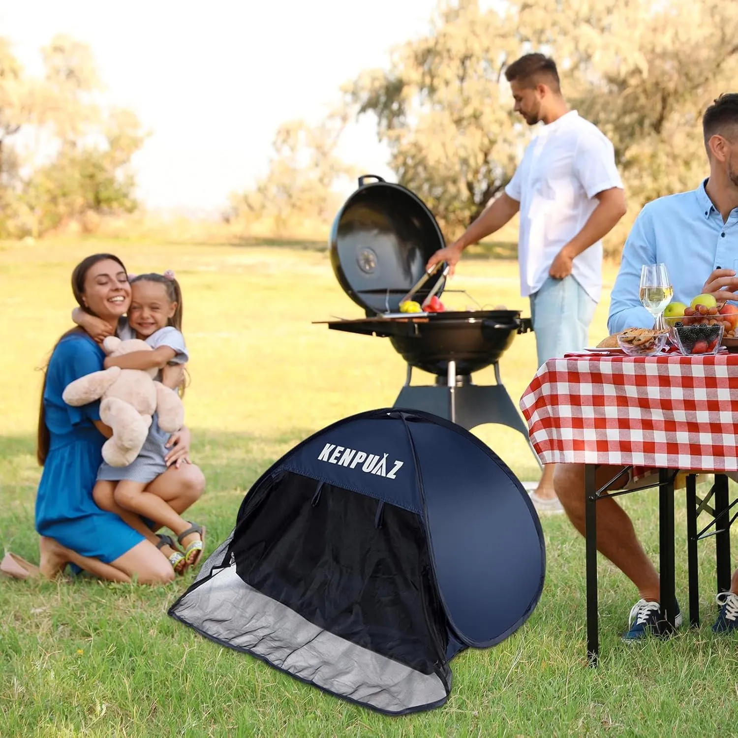Beach Sun Shelter,Beach Sun Shelters Automatic Shade Tent | Windproof Head Popup Canopy, Portable Storage Pockets Sun Shade for Beach, Hiking, Picnic, Fishing