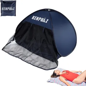 Beach Sun Shelter,Beach Sun Shelters Automatic Shade Tent | Windproof Head Popup Canopy, Portable Storage Pockets Sun Shade for Beach, Hiking, Picnic, Fishing