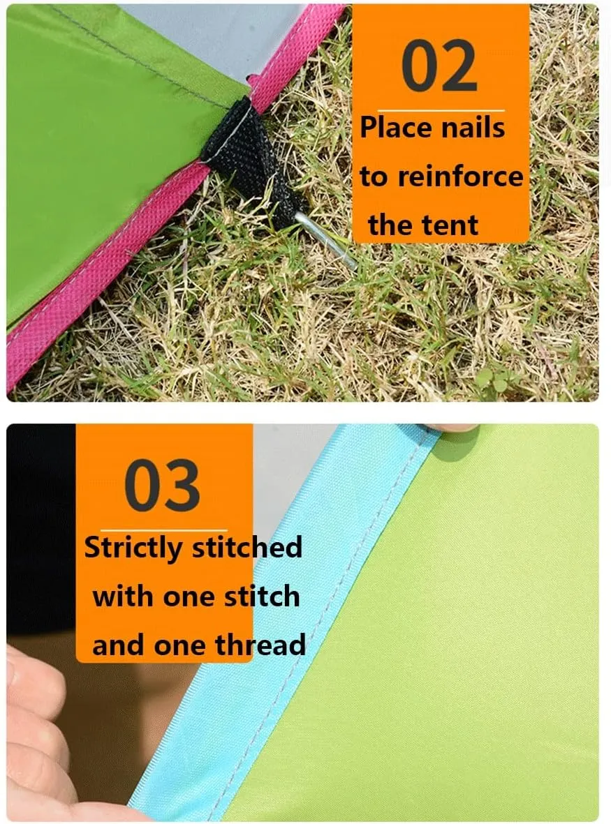Beach Tent Beach Umbrella Automatic Sun Shelter Cabana Easy Set Up Light Weight Beach Canopy Anti-UV Portable Sunshade Beach Shade (Color : Pink, Size : 145 * 160 * 110cm) (Pink 145 * 160 * 110cm) (P