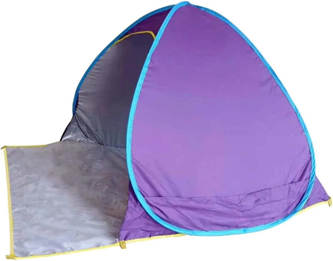 Beach Tent Beach Umbrella Automatic Sun Shelter Cabana Easy Set Up Light Weight Beach Canopy Anti-UV Portable Sunshade Beach Shade (Color : Pink, Size : 145 * 160 * 110cm) (Pink 145 * 160 * 110cm) (P