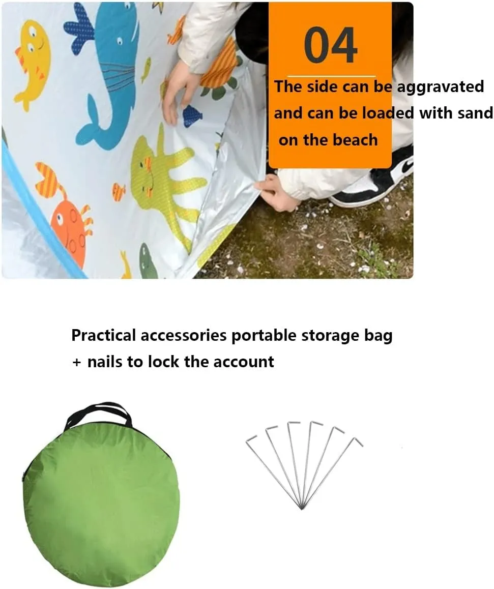 Beach Tent Beach Umbrella Automatic Sun Shelter Cabana Easy Set Up Light Weight Beach Canopy Anti-UV Portable Sunshade Beach Shade (Color : Pink, Size : 145 * 160 * 110cm) (Pink 145 * 160 * 110cm) (P