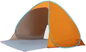 Beach Tent Sunshade with UV Protection, Lightweight and Easy Setup, Anti-UV Portable Sun Shelter for Camping, Picnic, and Beach, Includes Storage Bag and Stainless Steel Nails