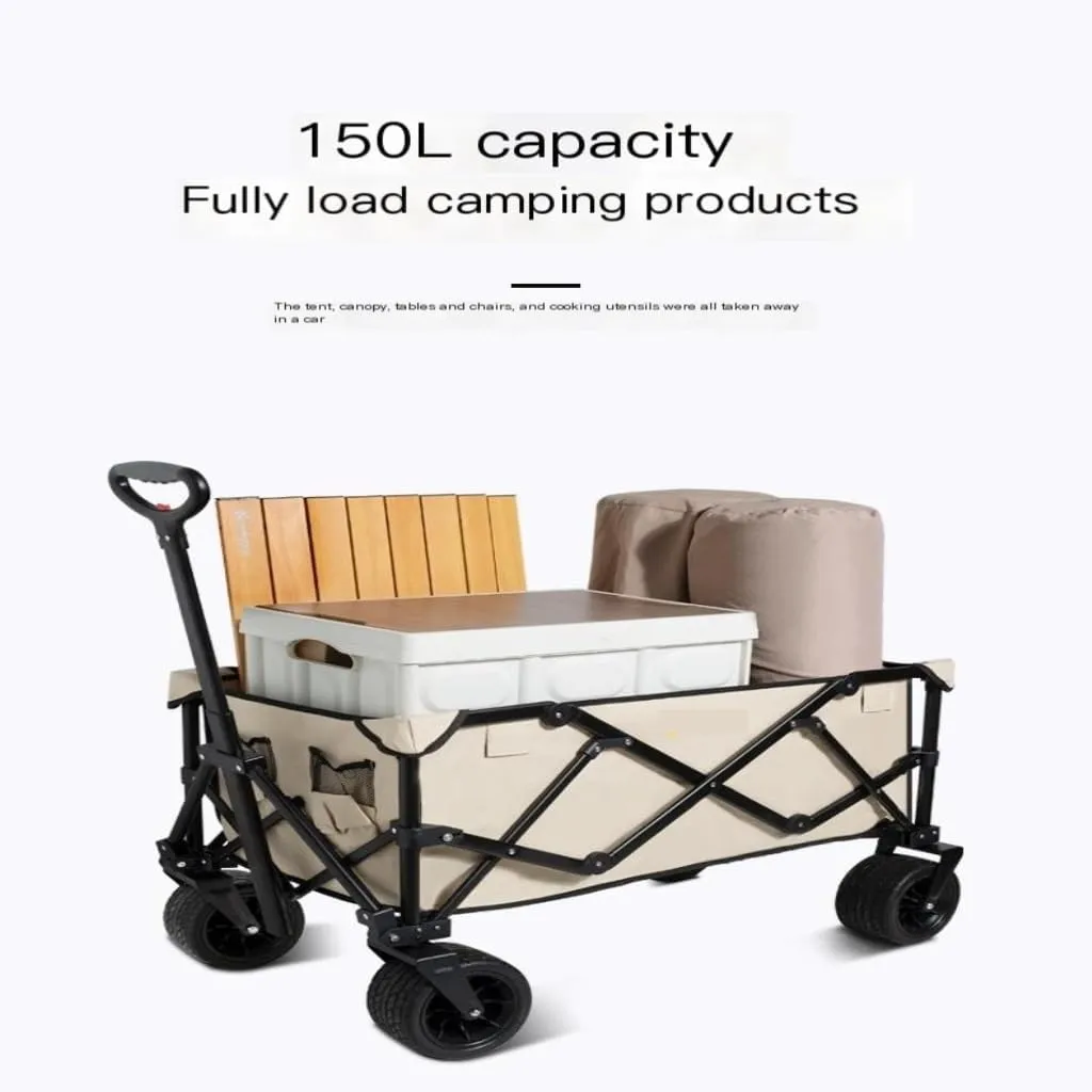Beach Trolley Cart Shanuoduoji Outdoor Camper Fully Folding Camping Trailer Self-Driving Spring Outing Hand-Drawn Cart Picnic Camper Trolley Cart