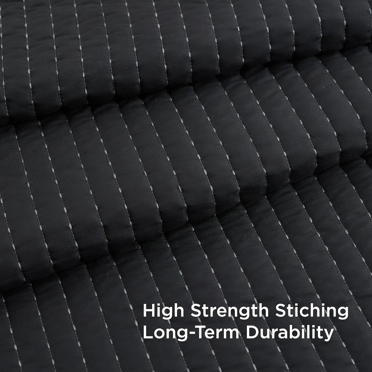 Bedsure Black Quilts Queen Size - Queen Quilt Bedding Set Bedspread Coverlet, Lightweight Corduroy Pattern Bedspread, 3-Piece Set with 90"x96" Coverlet & 2 Pillow Shams, All-Season Soft Microfiber