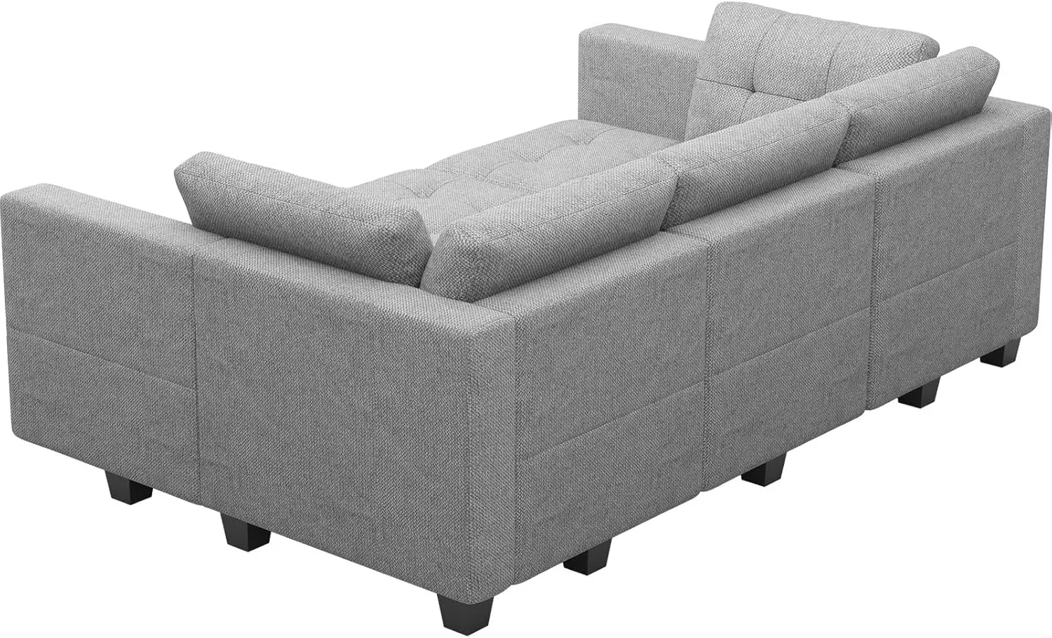 Belffin Modular Sectional Sleeper Sofa with Storage Sectional Couch Modular Sofa Bed Set for Living Room Light Grey