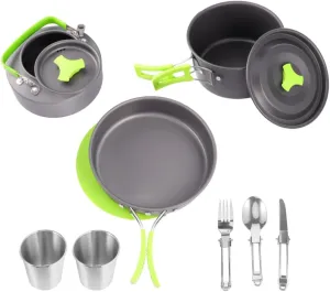 BESPORTBLE 12-pc Camping Cookware Kit Portable Cooking Utensils Set Non-Stick Essential for Outdoor Cooking Camping Trips