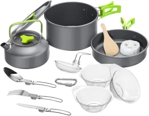 BESPORTBLE 1set Non-Stick Camping Cookware Lightweight Cooking Tools for Outdoor BBQ Picnic Portable and Kitchen Supplies Kit Insulated Handles for Use