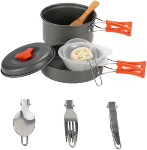 BESPORTBLE 1Set Portable Camping Cooking Pot Picnic Cookware Kit for Person Lightweight Outdoor Cooking Tool for Hiking Climbing BBQ and Picnics Easy to Store and Carry