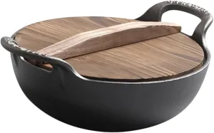 BESPORTBLE Cast Iron Skillet Dutch Oven Outdoor Cooking Pot Soup Pot for Camping Picnic Cookware