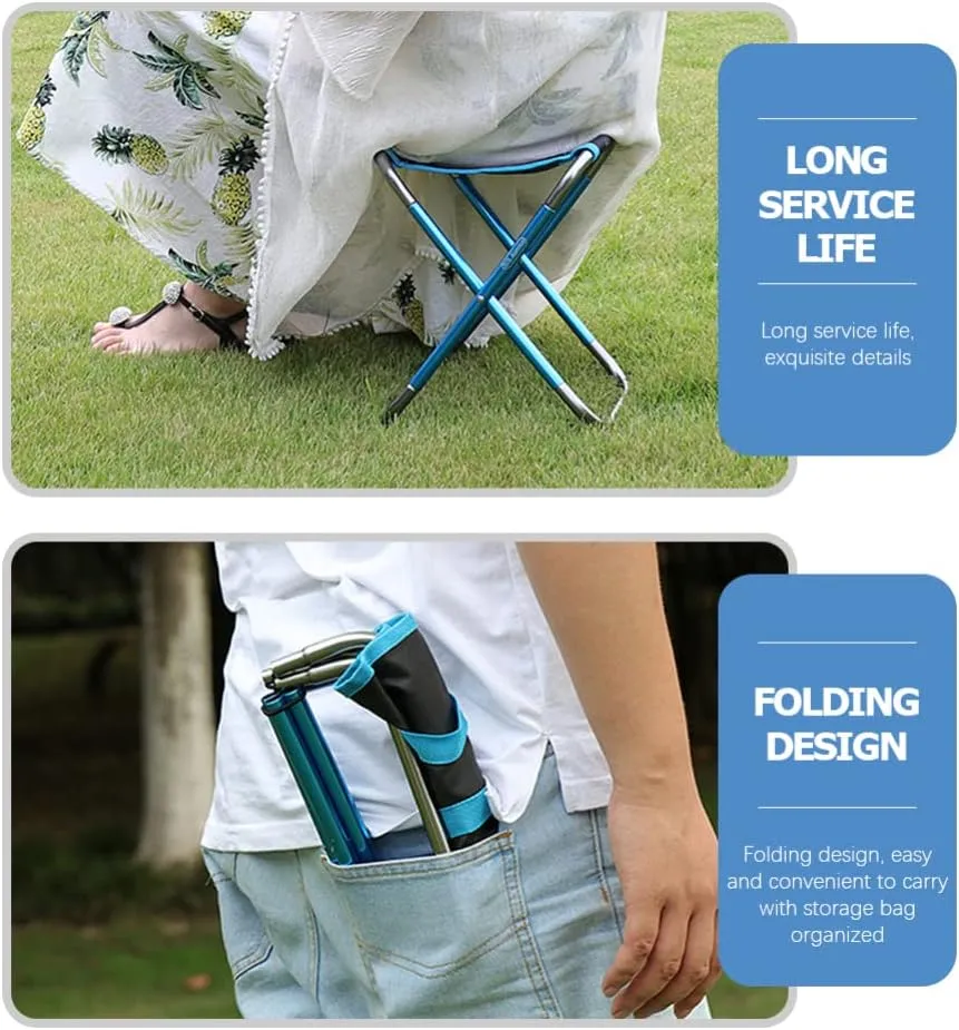 BESPORTBLE Foldable Stool Compact Design Beach Accessory Camping Furniture Multi-Functional