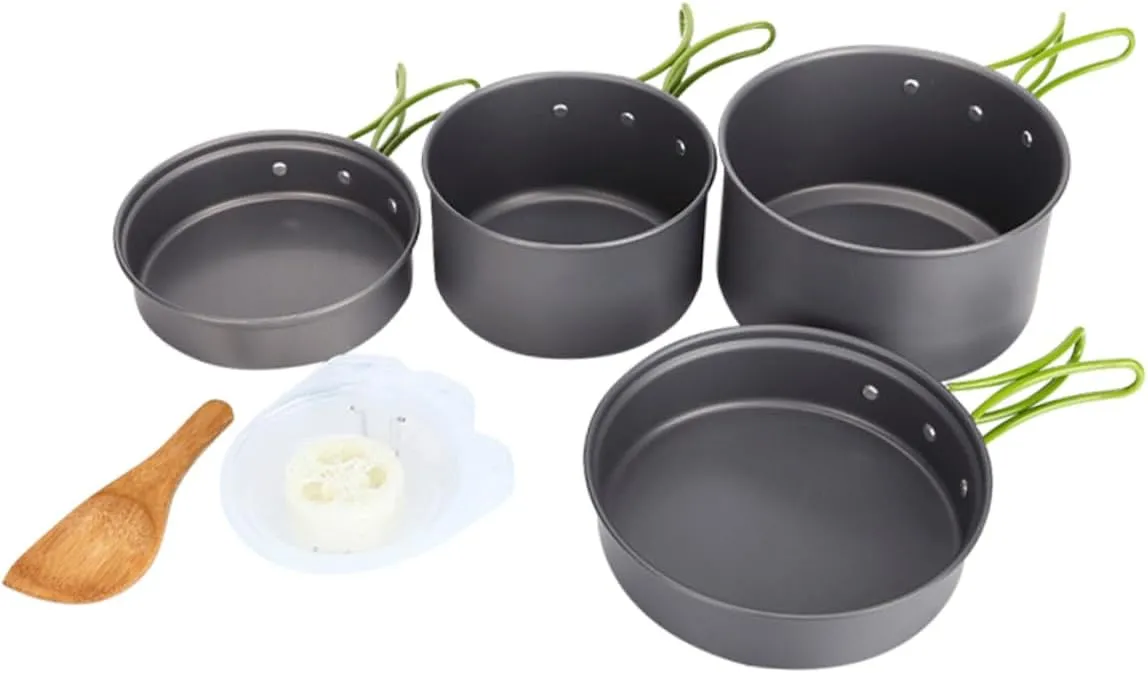 BESPORTBLE Outdoor Tableware Non Pots Kettles Picnic Unbreakable Portable Stove Tent Pan Campfire Grill Plates Kit