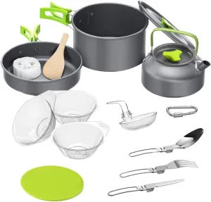 BESPORTBLE Portable Camping Cookware Set Camping Cooking Utensils Portable Kettle Cooking Gear for Outdoor