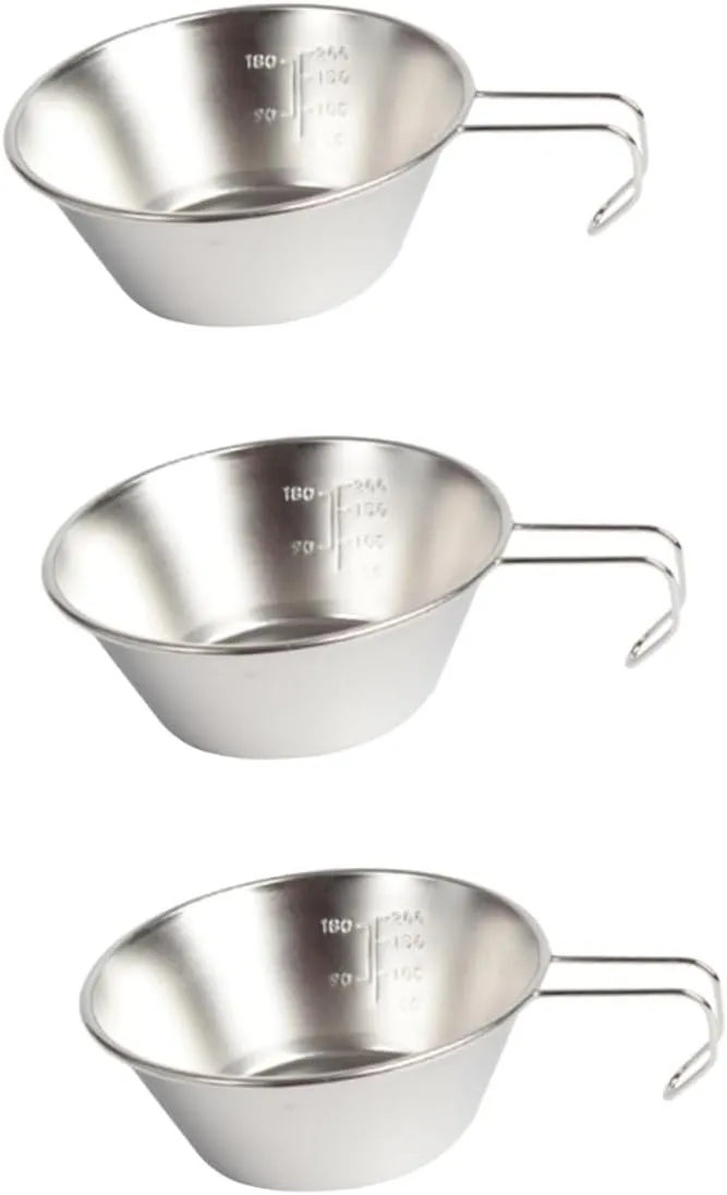 BESPORTBLE Stainless Steel Salad Bowl Cups Water Portable Outdoor Camping Foldable Bowl Camping Mug Camping