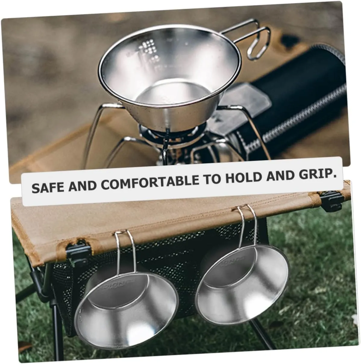 BESPORTBLE Stainless Steel Salad Bowl Cups Water Portable Outdoor Camping Foldable Bowl Camping Mug Camping