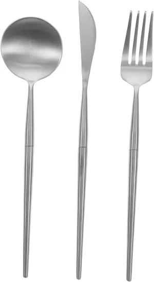 BESTonZON 1set Portable Stainless Steel Cutlery Detachable Travel Silverware Kit for Camping Picnics and Parties Ergonomic Design Easy to Clean Compact Storage