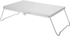 BESTonZON Folding Outdoor Table Compact Mini Aluminum Picnic Camping Table Heatproof Surface Quick Assembly for Easy Transport