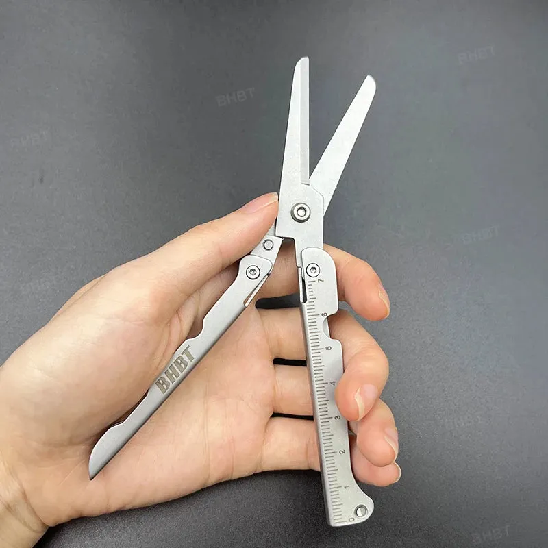 BHBT Folding Scissors Portable Lightweight EDC Tool with Back Clip