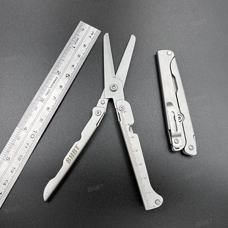 BHBT Folding Scissors Portable Lightweight EDC Tool with Back Clip