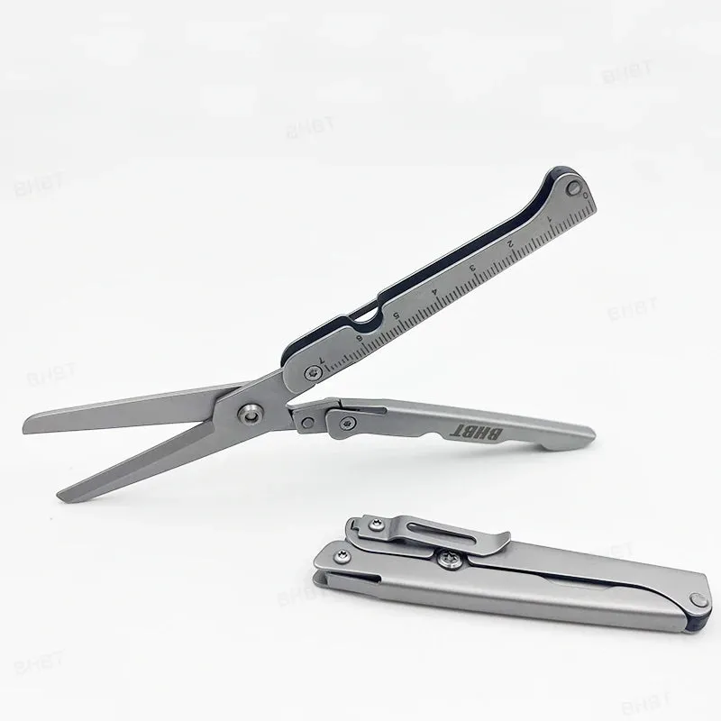 BHBT Folding Scissors Portable Lightweight EDC Tool with Back Clip