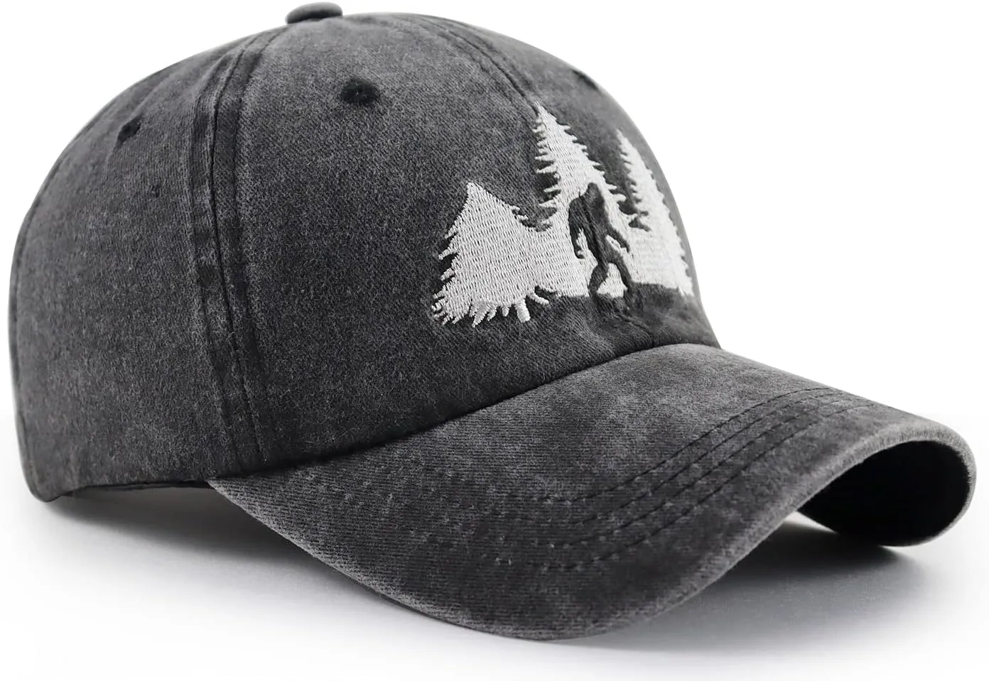 Bigfoot Hats for Men Women, Funny Adjustable Cotton Embroidered Sasquatch Baseball Cap