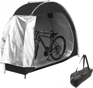 Bike Tent, UV-Proof Waterproof Oxford Bike Shed, Portable Bike Storage Tent Built-in Storage Pockets and Ventilation Windows, Bike Covers for Outside Storage Bike Tent