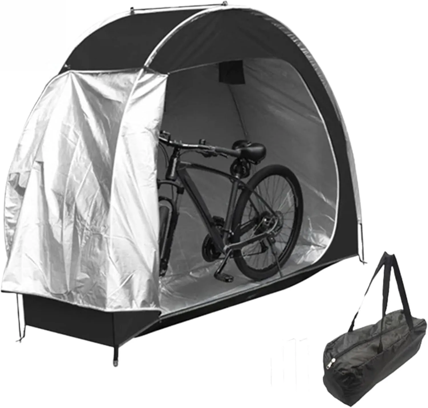 Bike Tent, UV-Proof Waterproof Oxford Bike Shed, Portable Bike Storage Tent Built-in Storage Pockets and Ventilation Windows, Bike Covers for Outside Storage Bike Tent