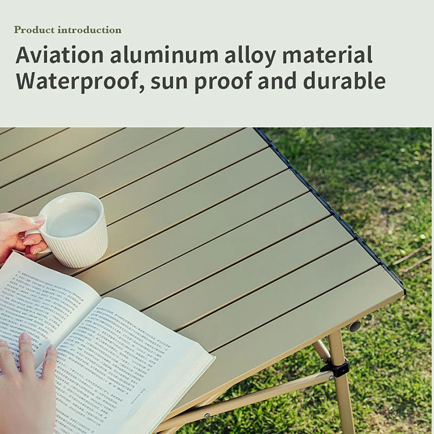 BK&MF Outdoor Portable Folding Table,Ultralight Aluminum Camping Table Picnic Roll-up Table Side Table Compact with Carry Bag for Outdoor Cooking,A,53x51x50cm(21x20x20inch)