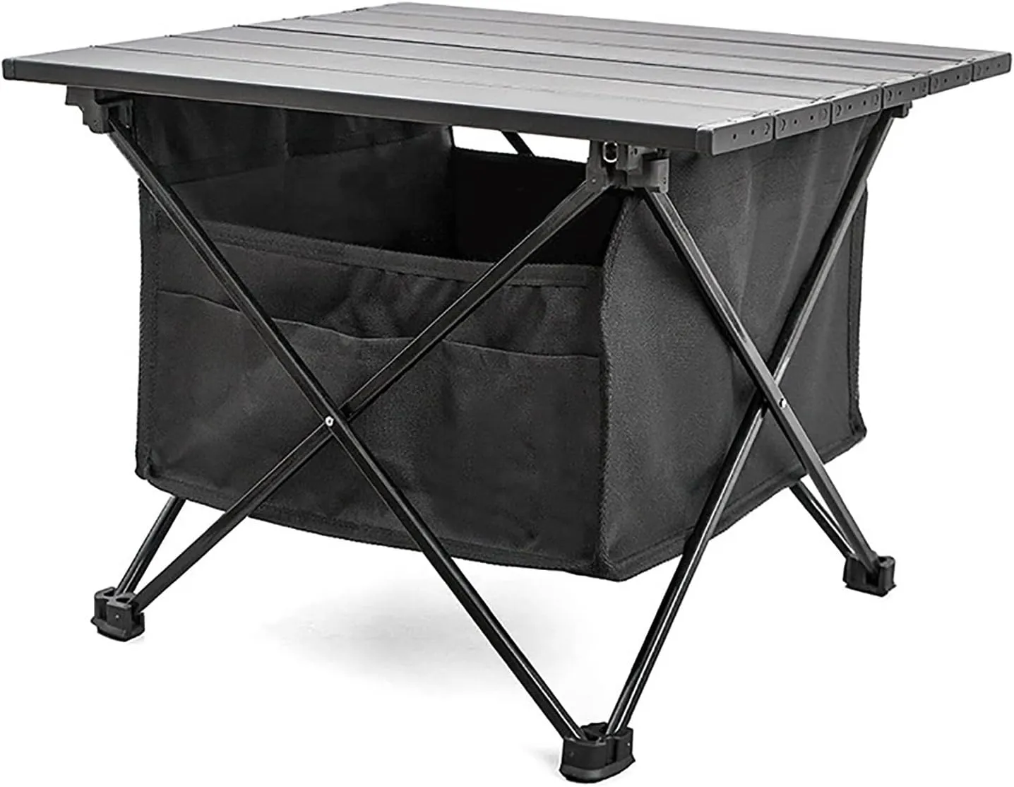 BK&MF Portable Outdoor Camping Folding Table,Ultralight Aluminum Beach Table Compact Travel Table Roll-up Table with Carry Bag for BBQ, Party, Camping,A,56x40x40cm(22x16x16inch)