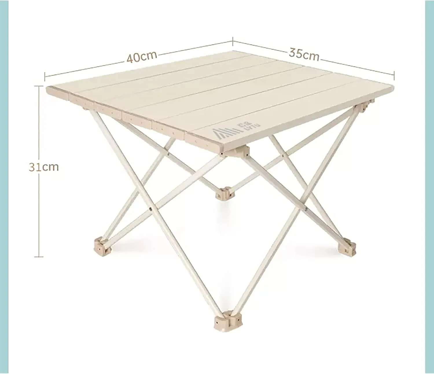 BK&MF Portable Ultralight Aluminum Outdoor Folding Table,Compact Beach Picnic Camping Table with Carry Bag Roll-up Table for Outdoor Cooking,A,40x35x31cm(16x14x12inch)
