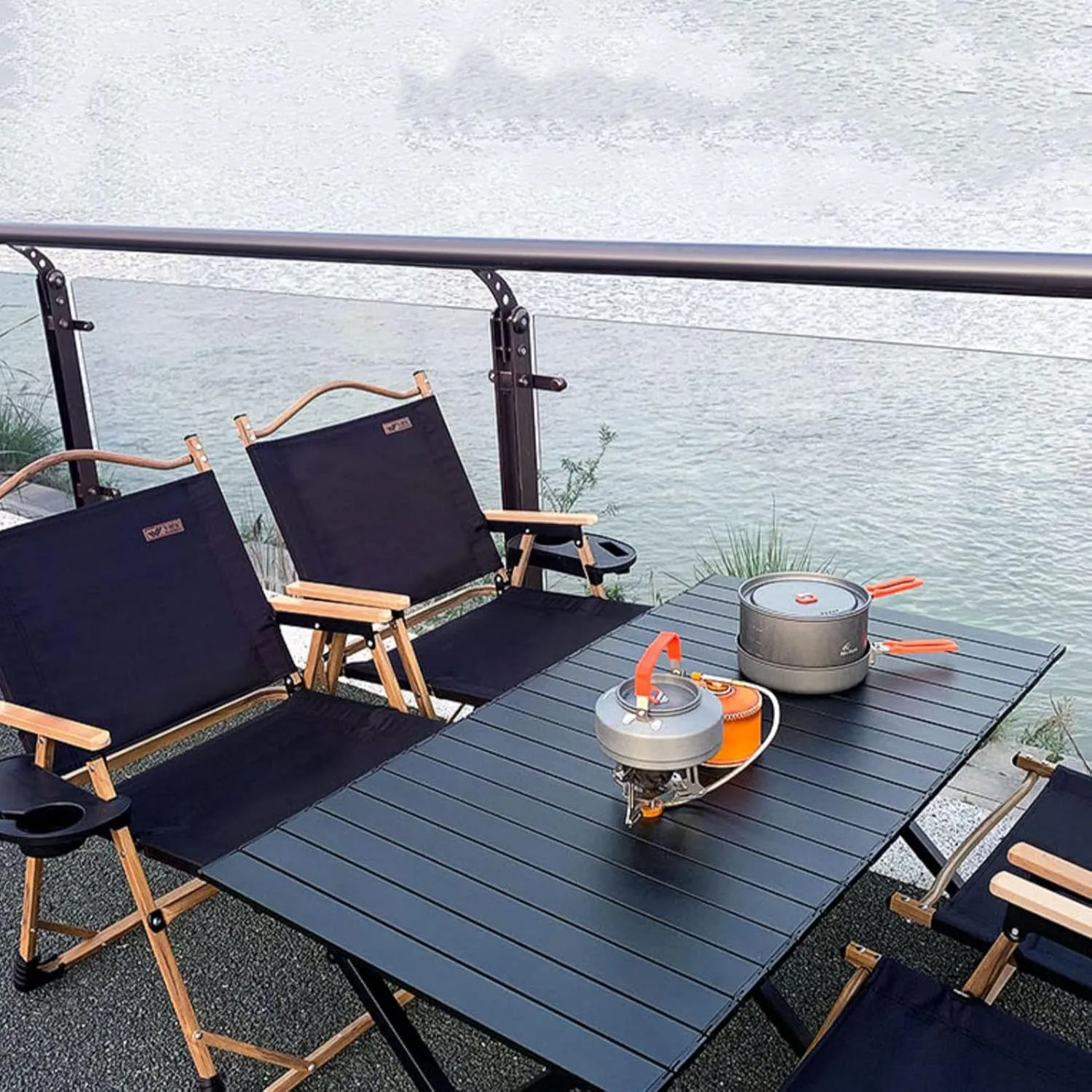 BK&MF Ultralight Outdoor Folding Table,Portable Aluminum Beach Picnic Camping Table Compact Roll-up Table with Carry Bag for Beach and BBQ,A,70x60x44cm(28x24x17inch)