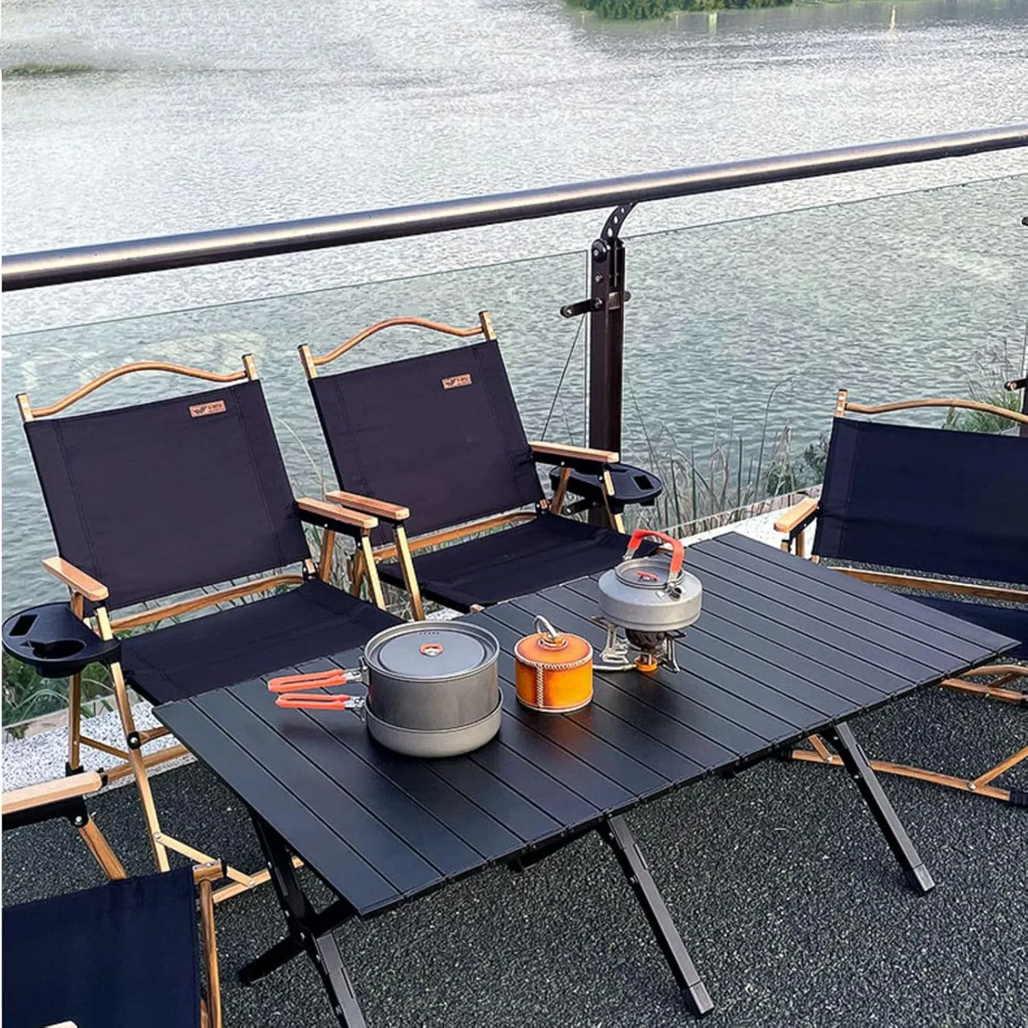 BK&MF Ultralight Outdoor Folding Table,Portable Aluminum Beach Picnic Camping Table Compact Roll-up Table with Carry Bag for Beach and BBQ,A,70x60x44cm(28x24x17inch)
