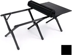 BK&MF Ultralight Outdoor Folding Table,Portable Aluminum Beach Picnic Camping Table Compact Roll-up Table with Carry Bag for Beach and BBQ,A,70x60x44cm(28x24x17inch)