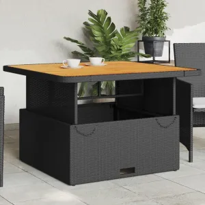Black and Brown Outdoor Table with Adjustable Armrests, Camping, Dining, Foldable, and Portable Features, Ideal for Kitchen or Living Spaces