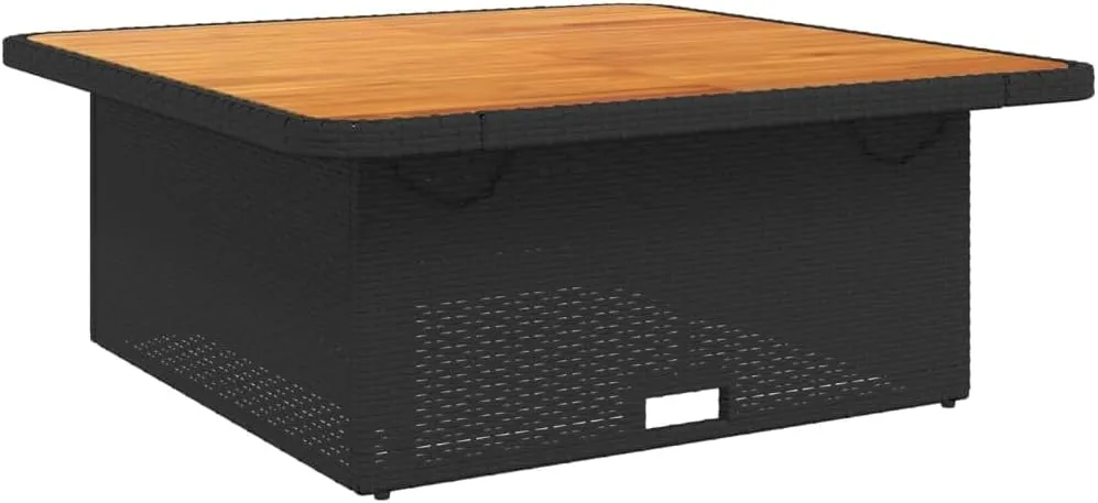 Black and Brown Outdoor Table with Adjustable Armrests, Camping, Dining, Foldable, and Portable Features, Ideal for Kitchen or Living Spaces