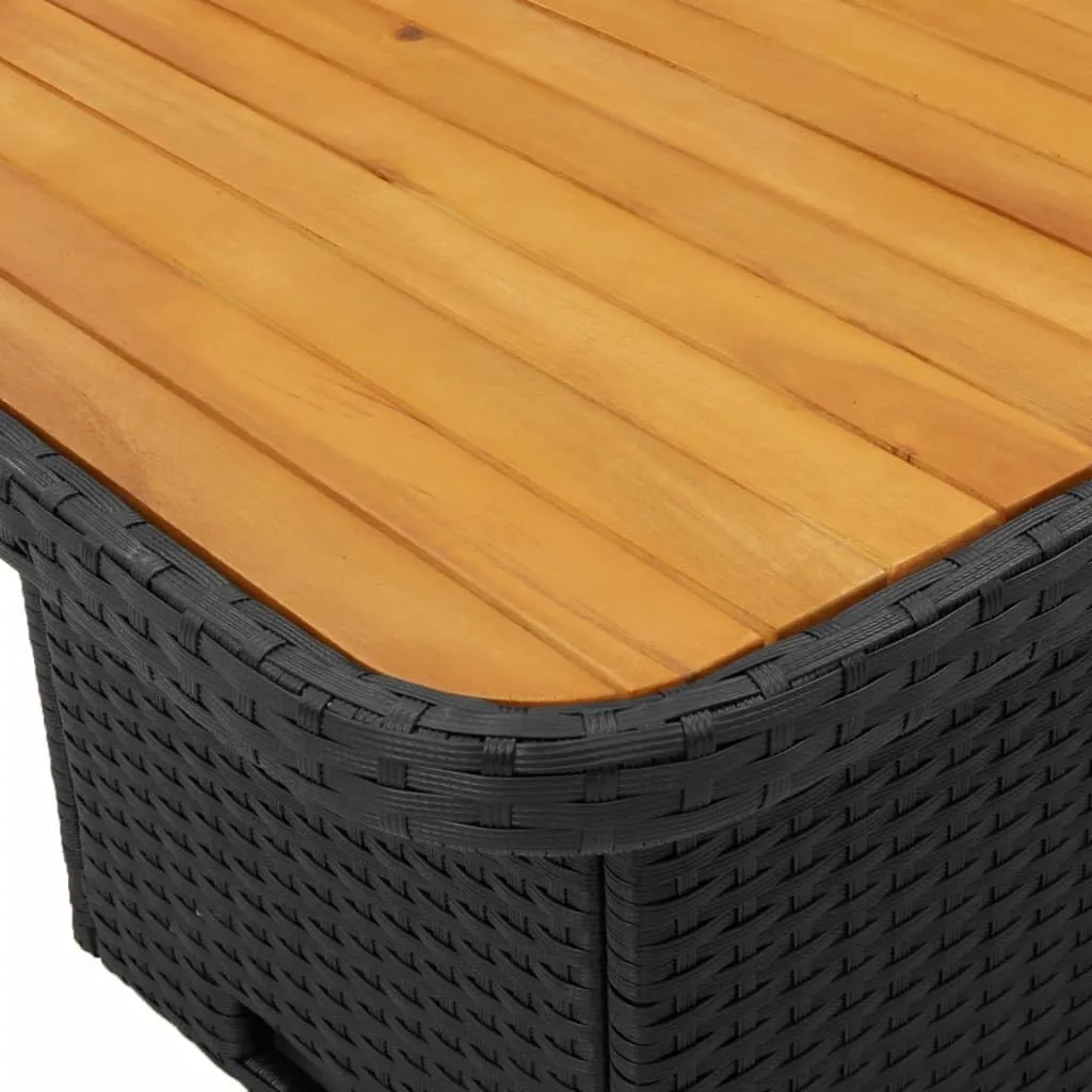 Black and Brown Outdoor Table with Adjustable Armrests, Camping, Dining, Foldable, and Portable Features, Ideal for Kitchen or Living Spaces