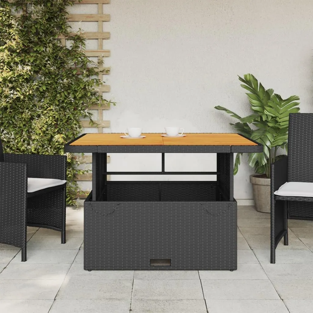 Black and Brown Outdoor Table with Adjustable Armrests, Camping, Dining, Foldable, and Portable Features, Ideal for Kitchen or Living Spaces