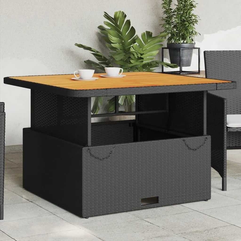 Black and Brown Outdoor Table with Adjustable Armrests, Camping, Dining, Foldable, and Portable Features, Ideal for Kitchen or Living Spaces