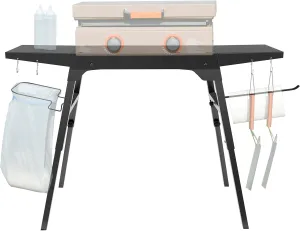 Blackstone Stand for 17''/22'' With Folding Legs, Adjustable Portable Table Top Blackstone Grilldle Stand With 2 Side Tables for Outdoor Cooking/Camping