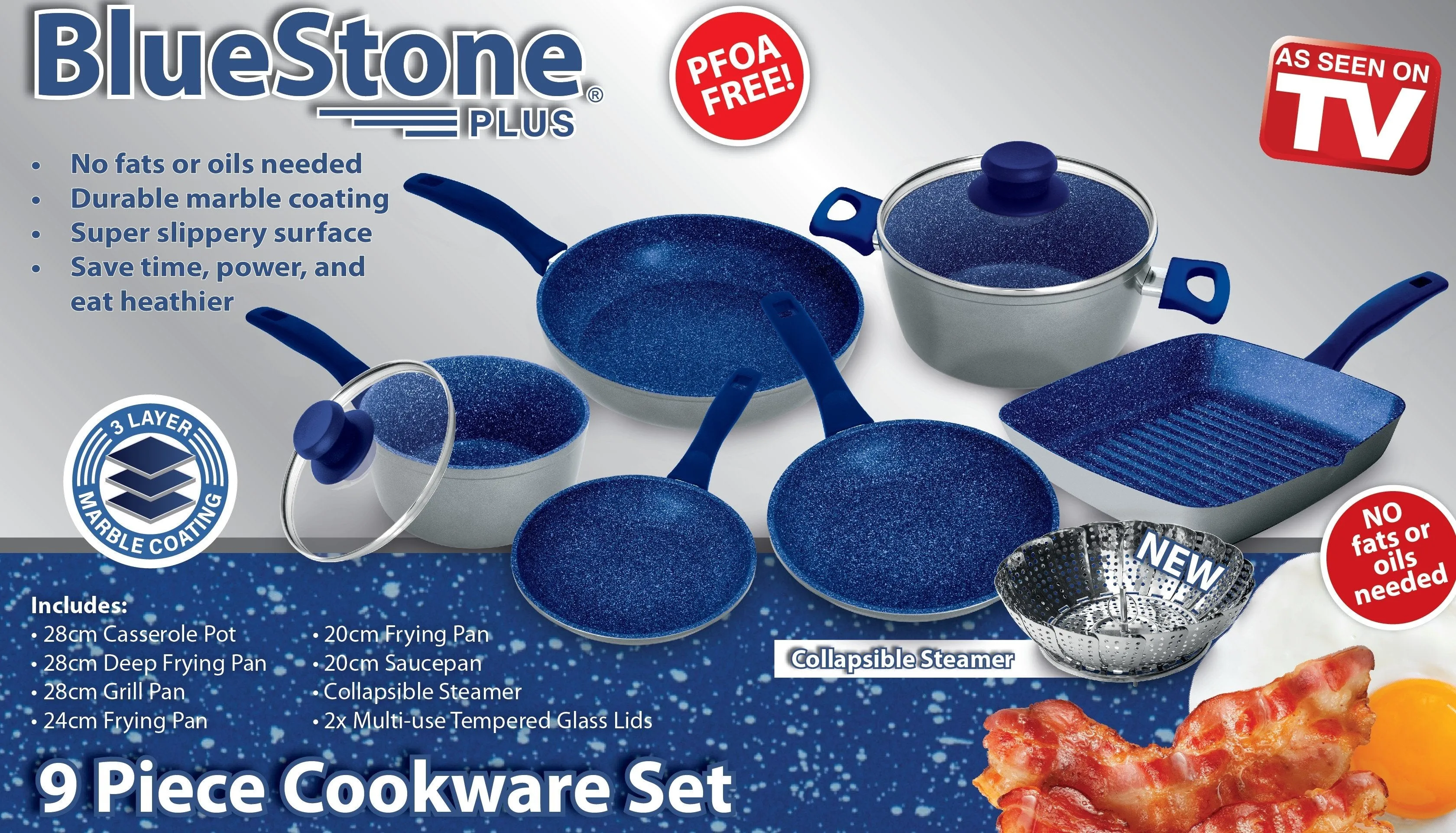 Bluestone® Plus 9 Piece Cookware Set