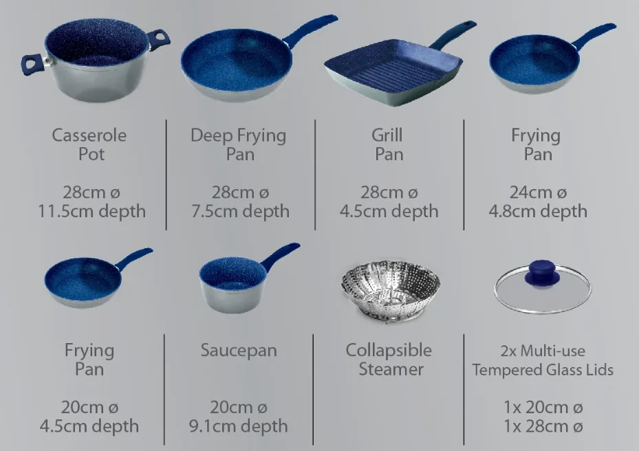 Bluestone® Plus 9 Piece Cookware Set
