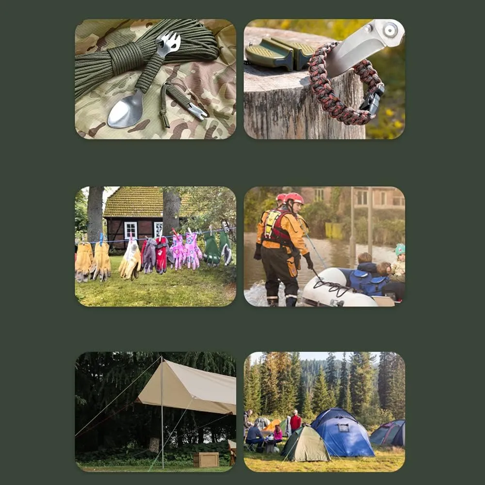 Bnineteenteam Outdoor Multifunctional Spool 9 Core Umbrella Rope 4mm Thick Binding Rope Clothesline Tent Wind Rope Climbing Rope 100m