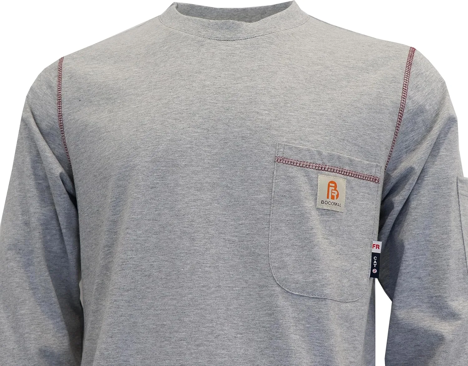 BOCOMAL FR Shirts for Men Lightweight Crew Long Sleeve Flame Resistant/Fire Retardant Shirt…