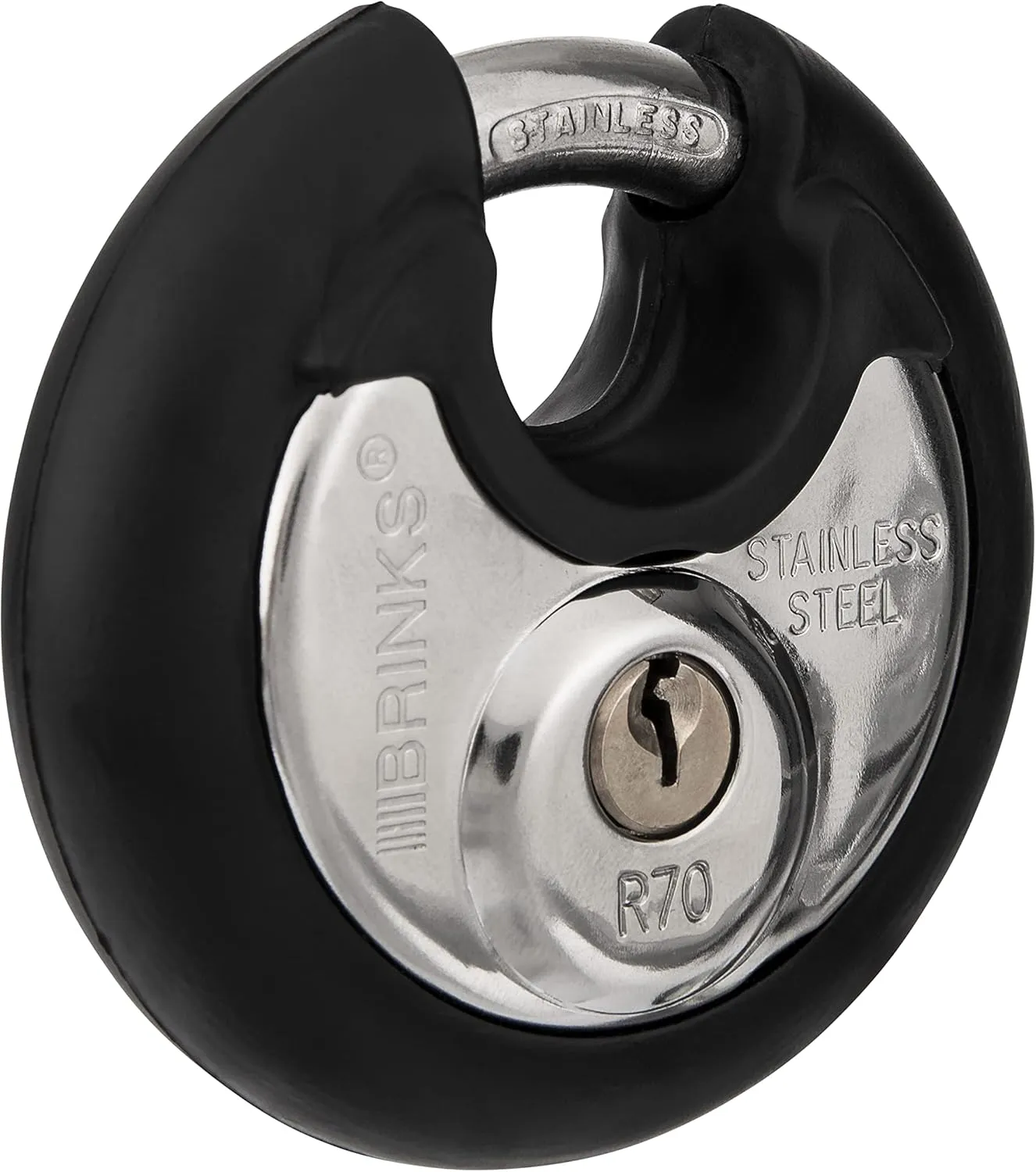 BRINKS Heavy Duty Padlock with Key - 70mm Discus Keyed Lock for Storage Shed, Garage, Storage Lockers, Sliding Doors, Tool Box, and Cabinets, 2 Pack