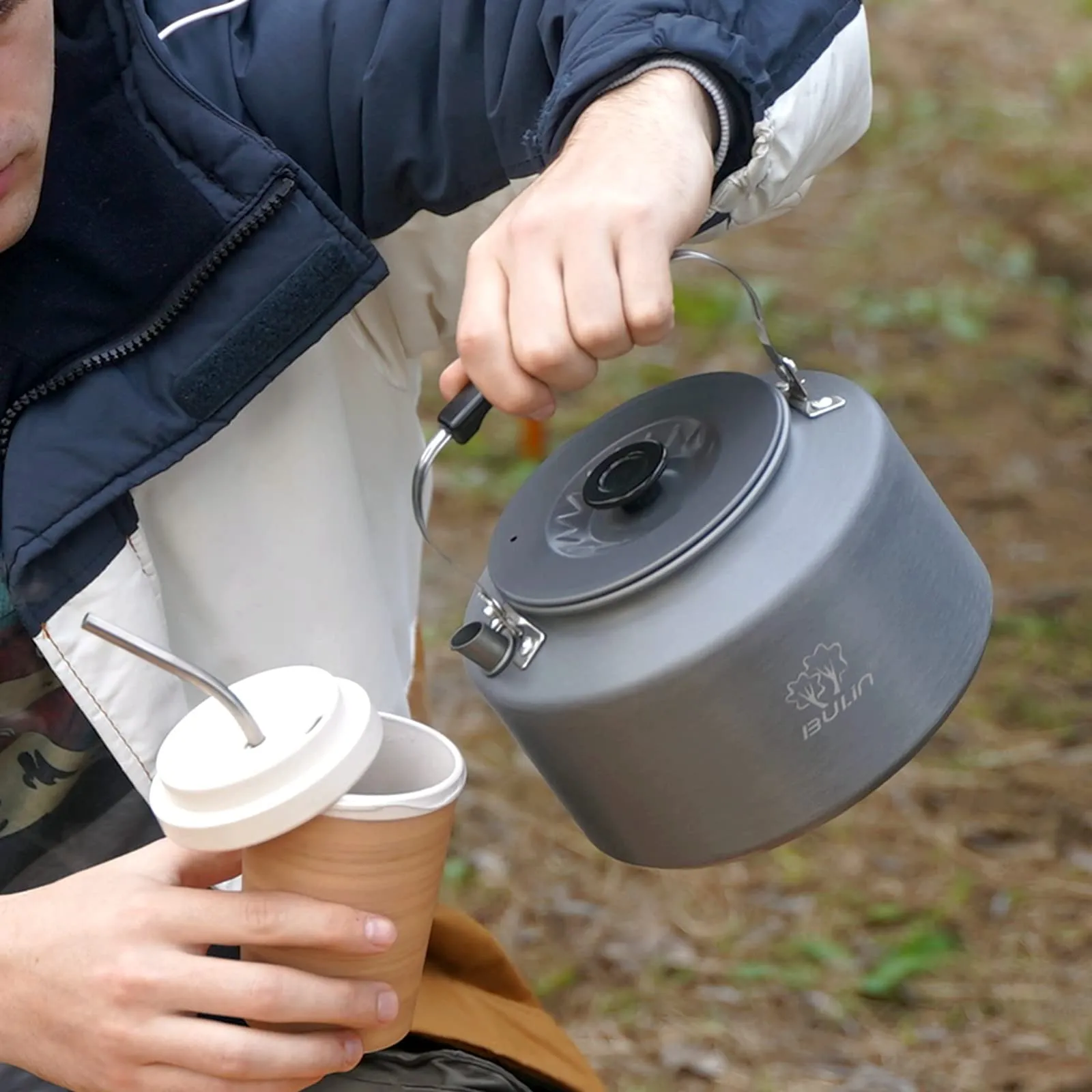 BULIN Hard Anodized Aluminum Camping Kettle 1.6L and 2.2L