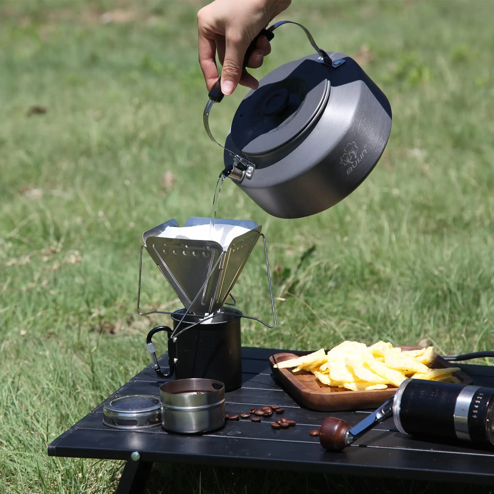 BULIN Hard Anodized Aluminum Camping Kettle 1.6L and 2.2L