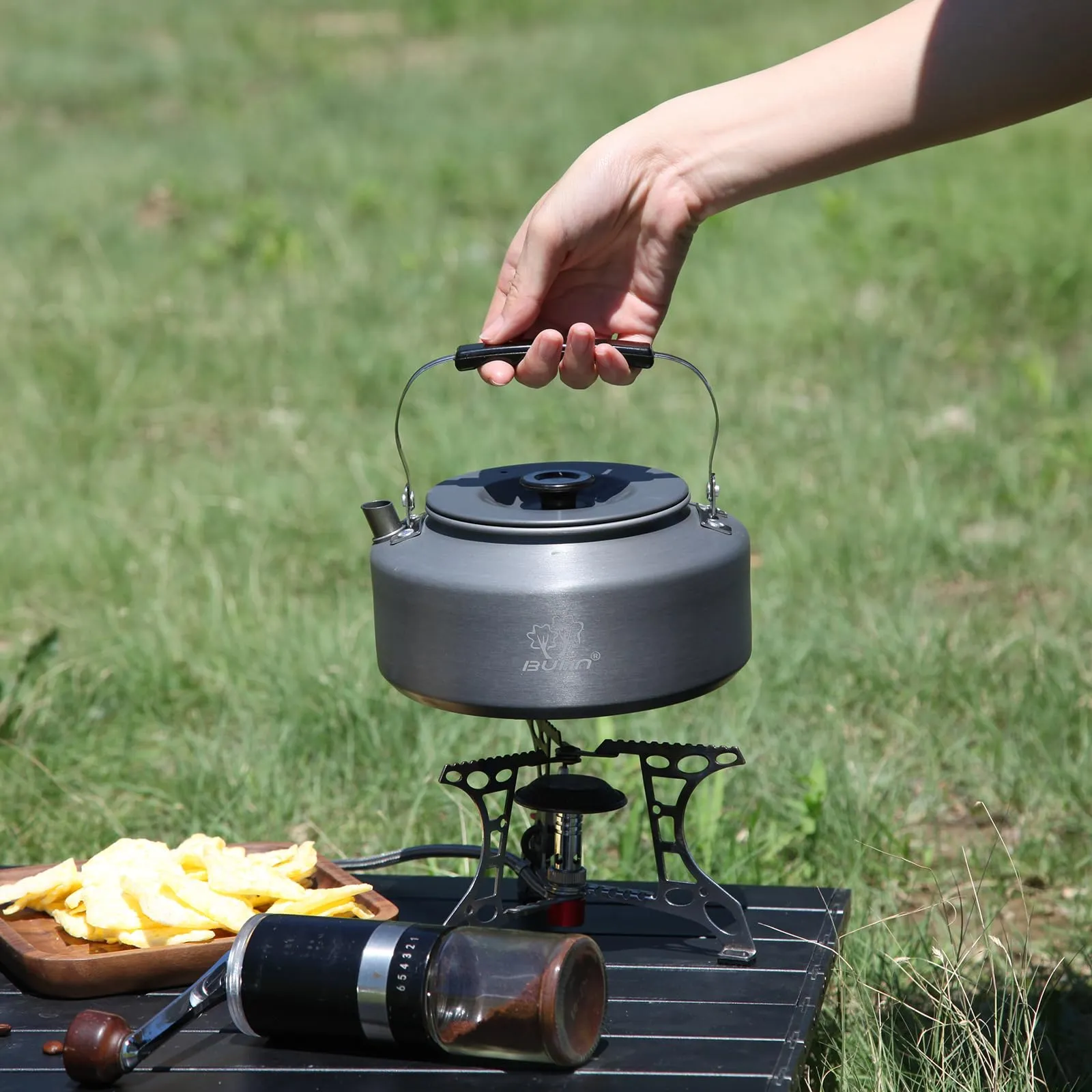 BULIN Hard Anodized Aluminum Camping Kettle 1.6L and 2.2L